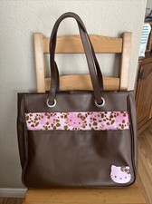 Vintage Hello Kitty Brown Cow Animal Print Tote Shoulder Bag 2009 Rare