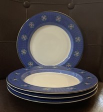 Set of 4 Dansk Quiltings Dinnerware Nine Patch Salad Plates 9" Portugal