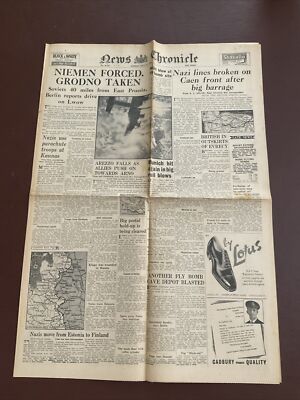 ORIGINAL NACHRICHTEN CHRONIK ZEITUNG 2. WELTKRIEG 17. JULI 1944 - D-TAG FORTSCHRITT IN EUROPA