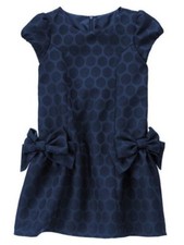 GYMBOREE Sparkle Dot Bow Holiday dress Dress Navy Blue Sz. 6 NWT