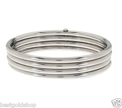 QVC Four in One Round Shiny Bangle Bracelet Stainless Steel by Design