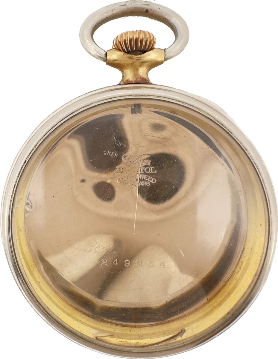 Antique Fahy s Bristol Pocket Watch Case for 12Size Gold Filled TwoTonePinstripe