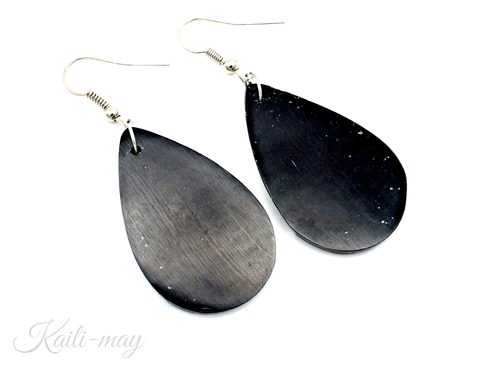 Abalone Shell Coral Tree Earrings crafts in a water drop shape - Picture 4 of 5