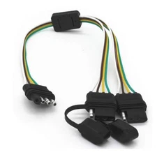 4 Way Y-Splitter Plug Extension Harness Wiring Plug 4 Pin Connectors With Cap