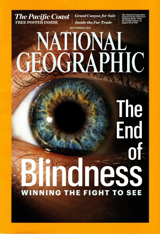National Geographic Magazine - September 2016  - Feat "The End of Blindness"
