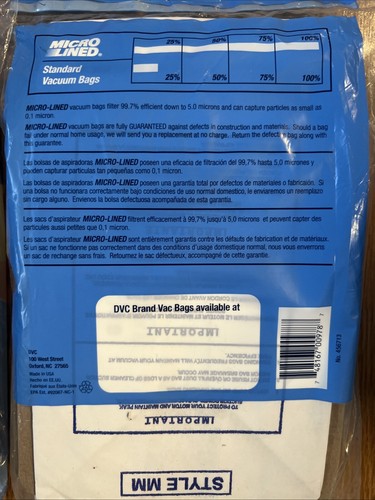 DVC Eureka Micro Lined Mighty Mite Vacuum Bags Type MM - 20 Bags (2 Pks of 10) - Picture 4 of 4