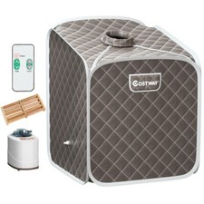 2L Portable Home Steam Sauna Spa Full Body Sauna Tent Loss Weight Detoxify Gray