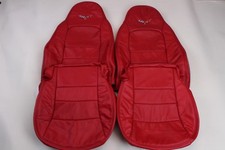 Chevrolet Corvette C6 Standard Real Leather Seat Covers Red Custom Made Chevrolet Corvette C6 Standard Real Leather Seat Covers Red Custom Made