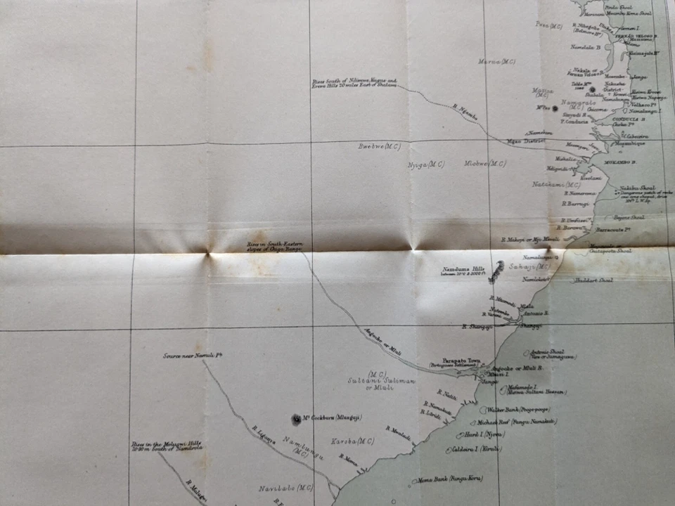 1882 Map of the Mozambique coast antique vintage - Image 4 of 4