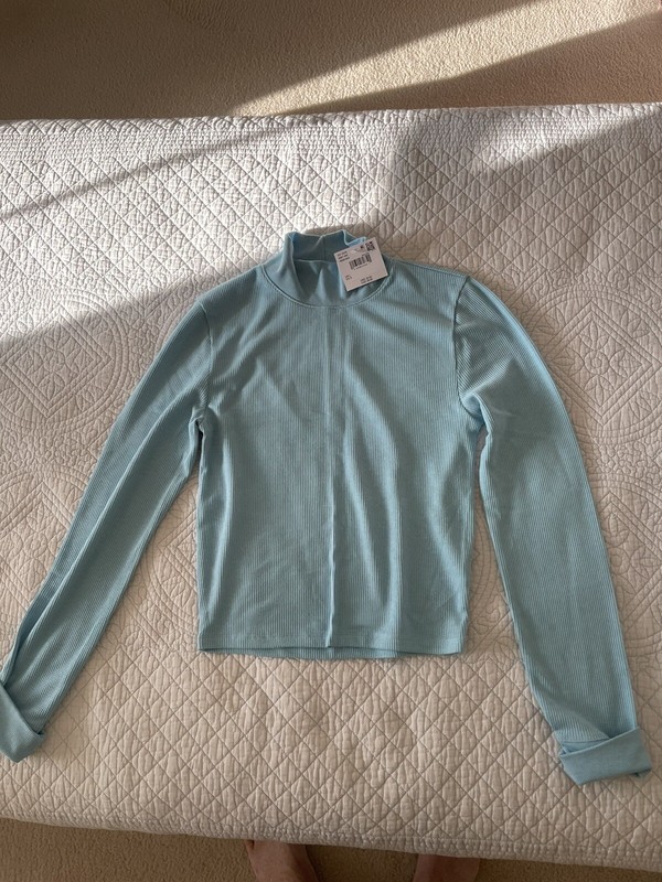 American Eagle Girls Faux Turtleneck Sweater Large Blue