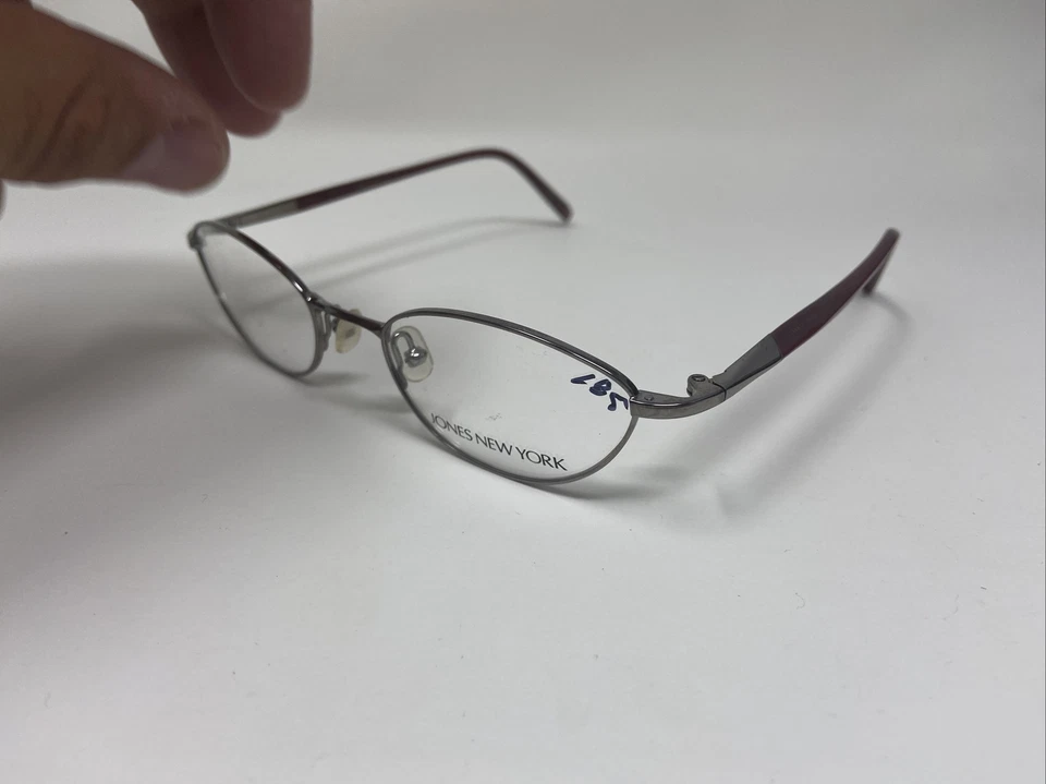 MARCO DE GAFAS JONES NEW YORK PLATA MALVA ROJO OVALADO 48-19-135 IS48 Foto 3 de 4