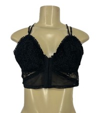 NEW Aerie Large Women Black Wireless Bralette Bra Lace Strappy 1-3