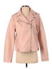 F&f Clothing Women Pink Faux Leather Jacket Xs