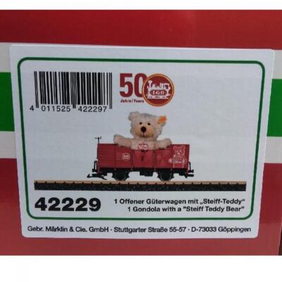 Steiff × LGB 鉄道模型 貨車 テディベアセットドイツ小売店限定品 LGB Lehmann Gross Bahn 50th Anniv. Steiff Teddy Bear And Open