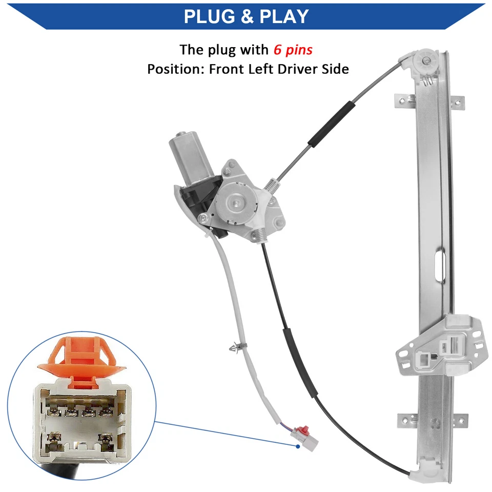 Power Window Regulator Front Left w/Motor for 2002-2006 Honda CR-V Driver Side Foto 2 de 4