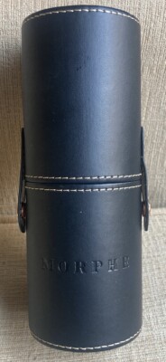 Morphe Makeup Brush Black Leather Snap Case (ONLY) Cylinder Shape Travel EUC!
