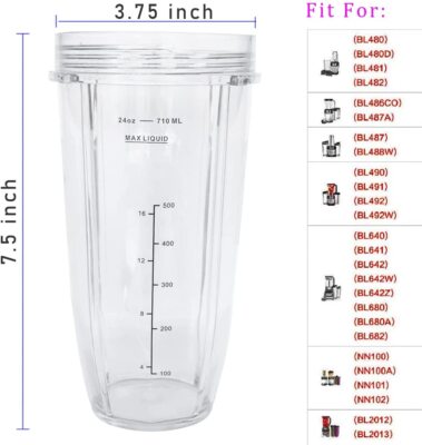 2 Pcs Vervanging 24Oz Blender Beker Met Uitloop De... – Vicedeal