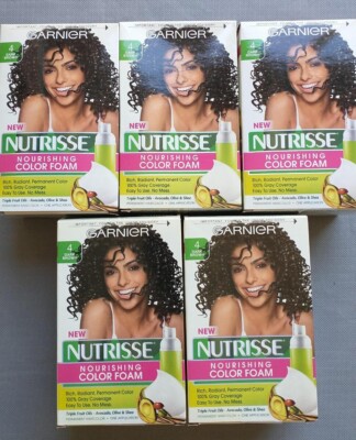 Pack of 5 Nutrisse Garnier Nourishing Color Foam #4 Dark Brown Hard to Find 