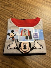 Little Boys Mickey Mouse Flannel Pajama Set Size 12 Months BRAND NEW W TAGS