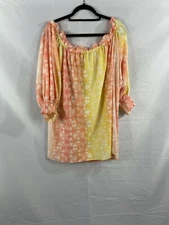 Attitudes by Renee Women's Sunset Passion Weave Knit Boho Smock Top Size 3XL