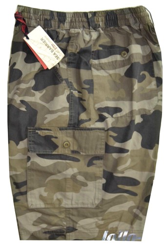 Bermuda uomo M L XL XXL 3XL pantalone corto tasconi mimetico verde SEA  BARRIER | eBay
