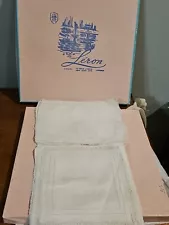 Vintage LERON Lace Linen MADISON AVENUE 10 madeira Cocktail Napkins