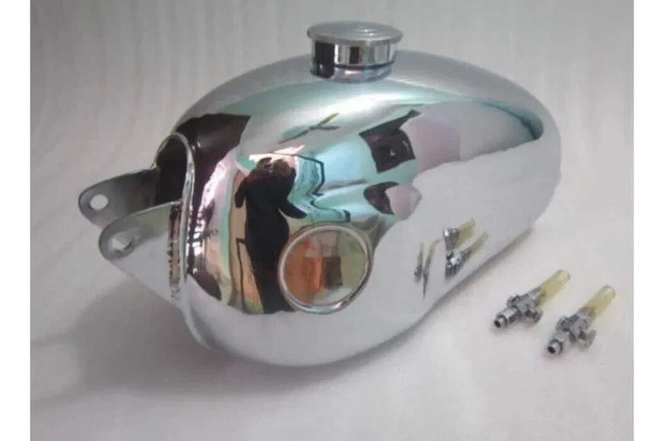 APTO PARA Hodaka tanque de gasolina de acero cromado 125 Combat Wombat 95 Super Rat Road Foto 2 de 4