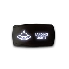 LANDING LIGHTS - Horizontal LED Rocker Switch 5 Pin Dual Light 20A 12V ON / OFF