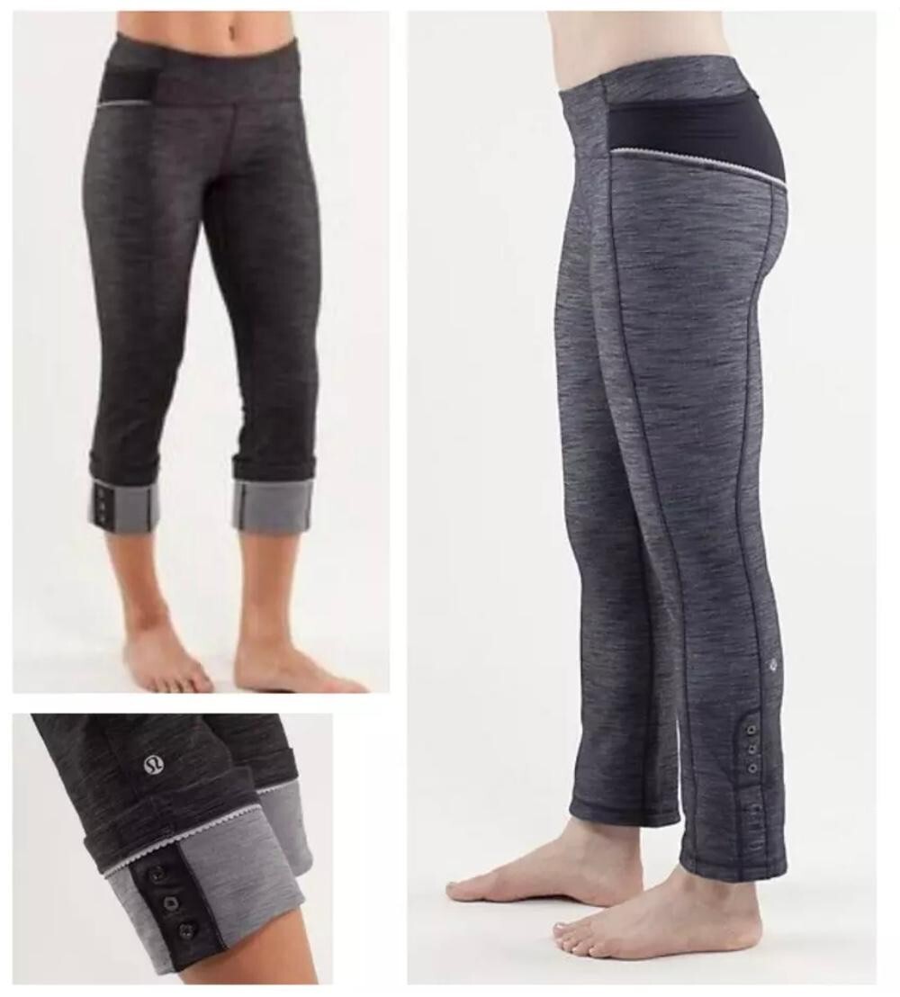 LULULEMON Ride On Crop sz 8 Deep indigo Denim Luon  Preowned Exellent condition