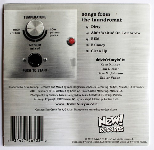 DRIVIN' N' CRYIN' Songs From The Laundromat EP CD 2012 New! Records 5-Tracks OOP - Foto 2 di 2