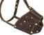 Real Leather Cage Basket Dog Muzzle - Pit Bull Black (Circumference 13, Snout Length 3.5
