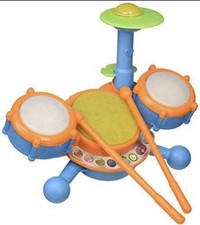 VTech KidiBeats Kids Drum Set, Orange 3.9" x 12.1" x 11.5" Toddler Drums