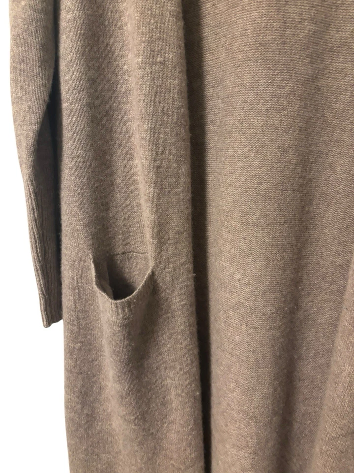 Cárdigan largo halógeno para mujer frente abierto 100 % lana cachemir suéter malva talla XL Foto 2 de 4