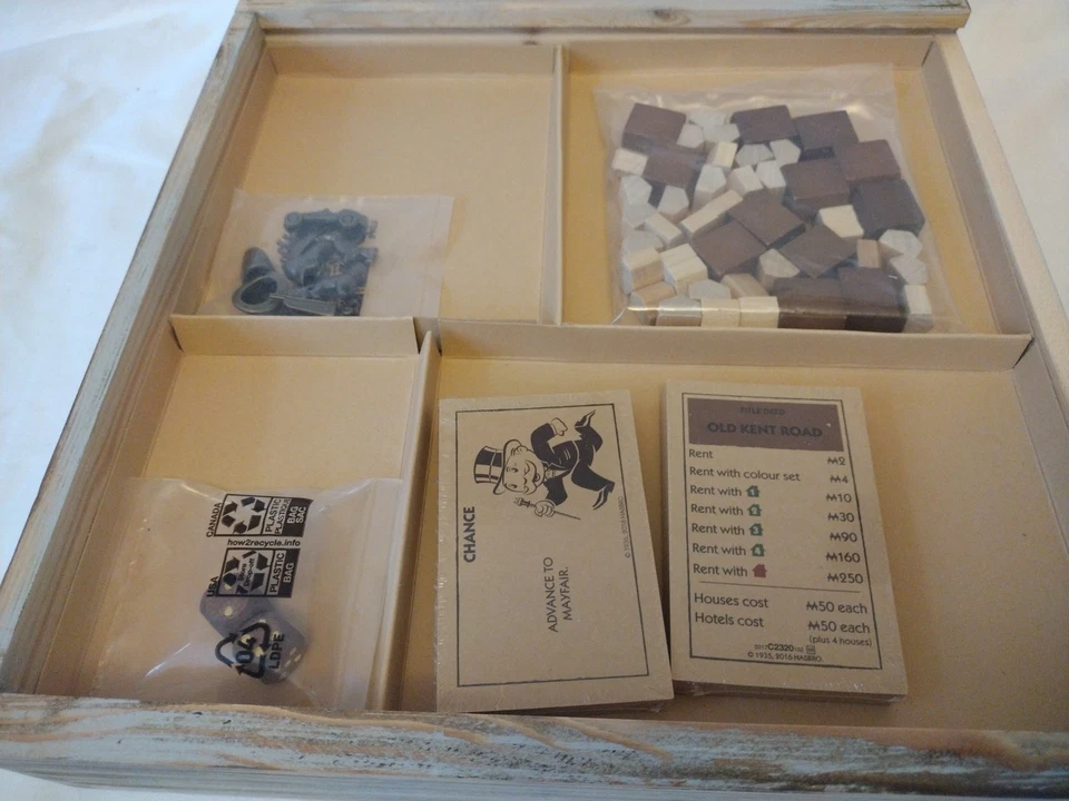 Monopoly Limited Edition Wooden Rustic Series - Puzzlefit - SEALED PARTS VGC - Image 3 of 4