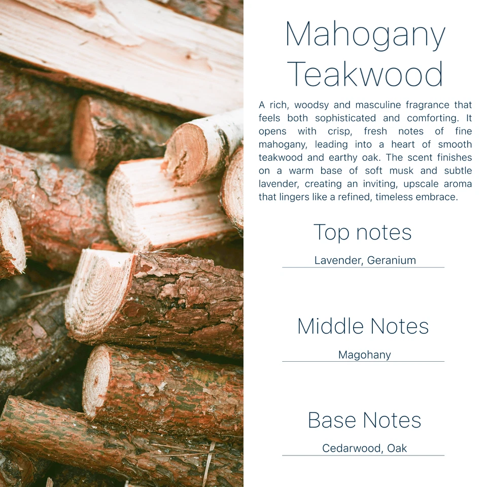 Ambientador de aire para coche 2 piezas caoba madera de teca difusor de coche aceite de fragancia amaderada Foto 2 de 4