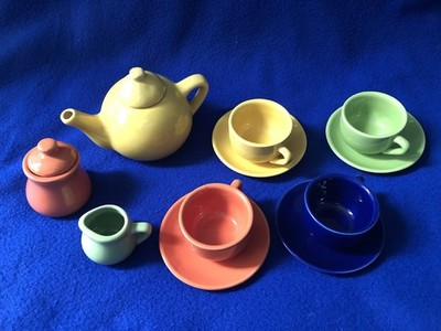 Schylling Festive Ware 1999 13 Pc Children s China Tea Set Complete NO BOX