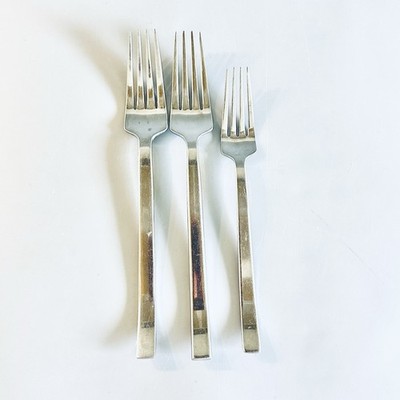 3 Ikea SMAKGLAD Stainless Flatware DINNER Forks Salad Fork Set of 3