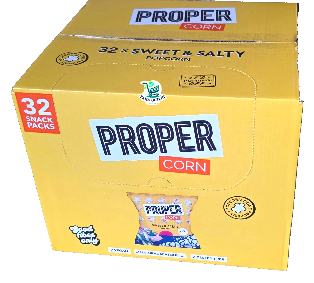 Proper Corn Popcorn Sweet & Salty Mixed Case Crisp Vegan Chips Snack Pack 32x14g