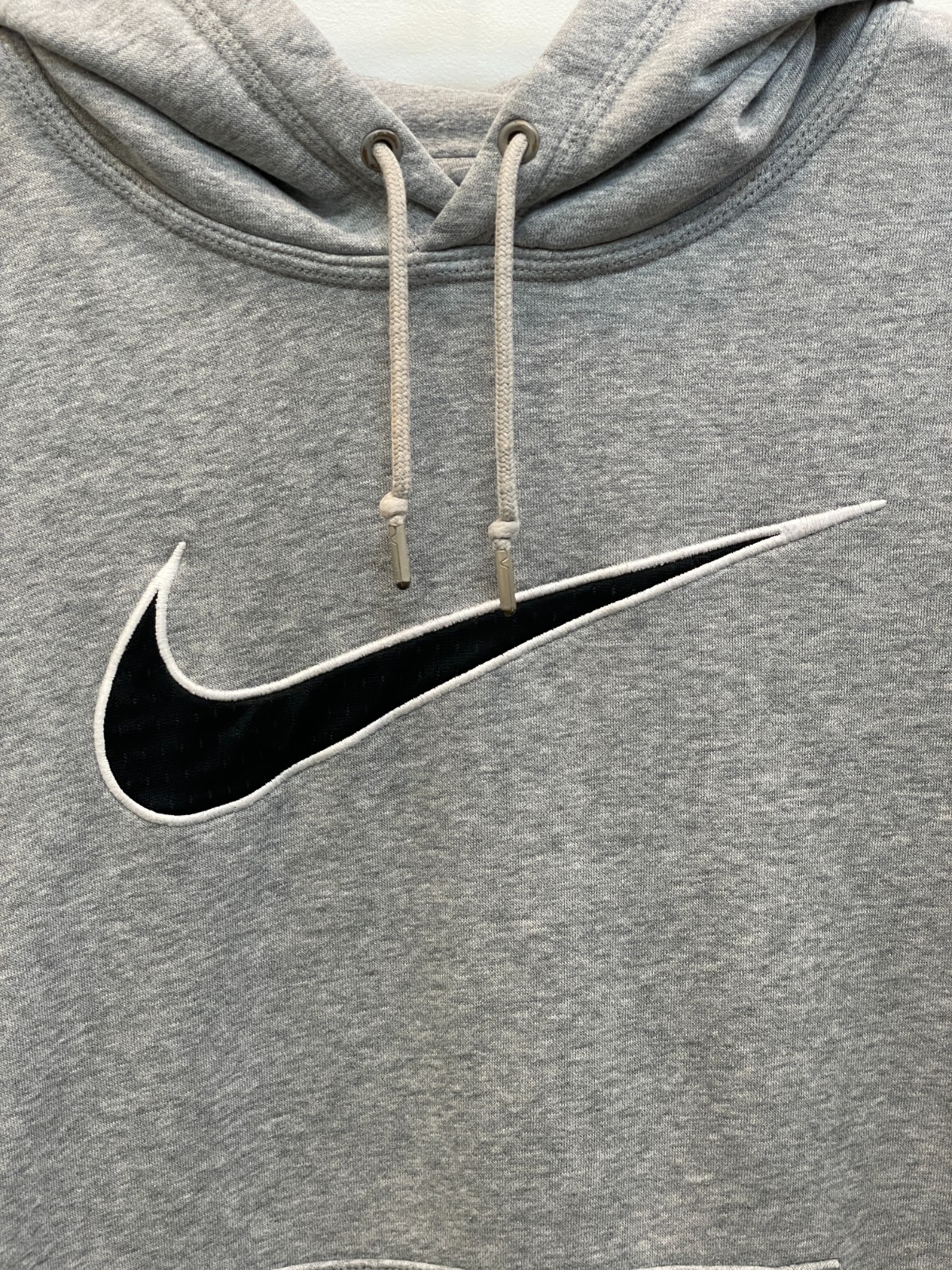 Nike Hoodie Men L Gray Heavyweight Cotton Blend Drawstring Big Swoosh Logo thumbnail 10
