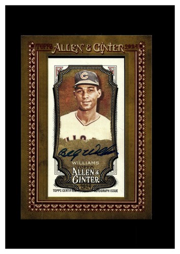 2024 Topps Allen and Ginter Framed Mini Autograph Billy Williams Chicago Cubs