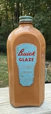 Vintage Buick Hand Glaze Auto Polish Cleaner Bottle Gas & Oil General Motors