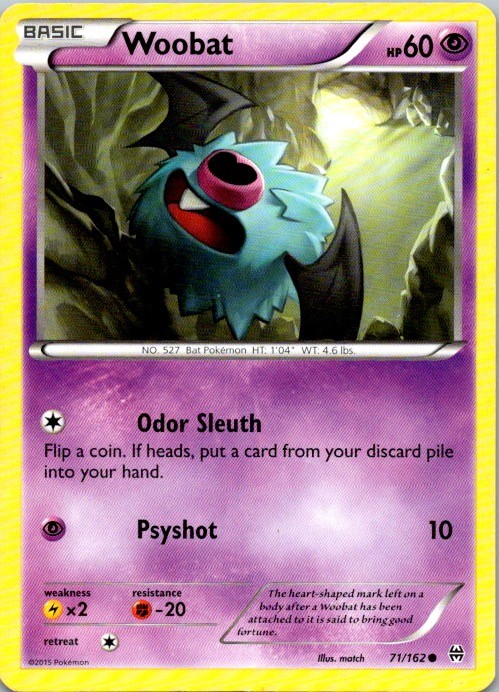 Woobat 71/162 Common BREAKthrough Pokemon Lightly Played