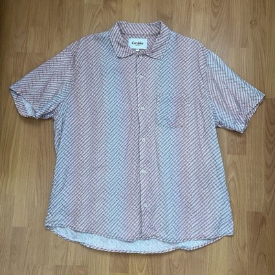 Corridor New York 100% Linen Costal Beach Summer Button Up Shirt Men s XL