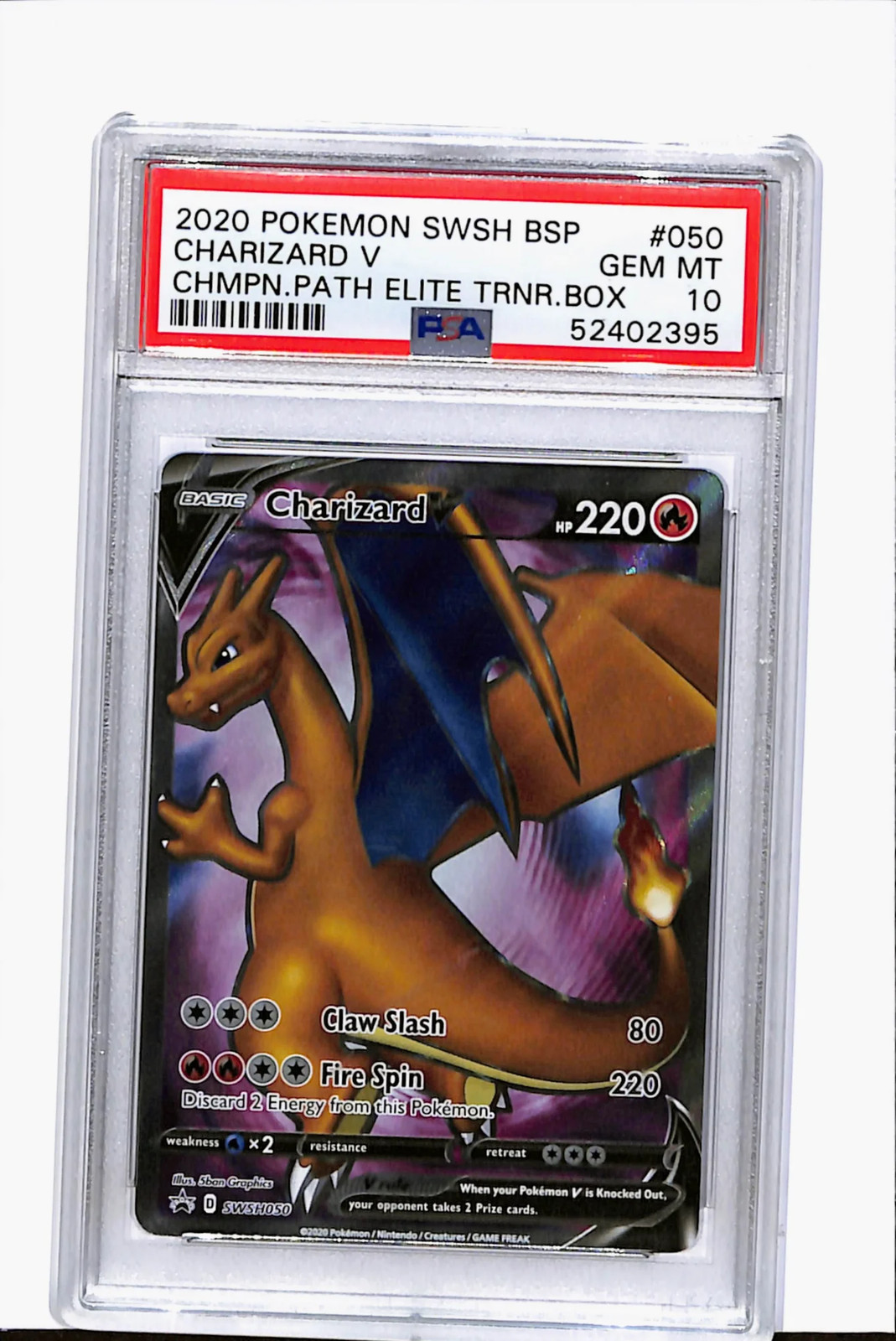 2020 Pokemon Charizard V Chmpn.Path Elite Trnr.Box PSA 10 #050
