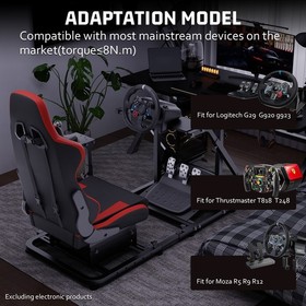 Hottoby G29 Racing Simulator Cockpit With Seat Fit Logitech G923 Thrustmaster