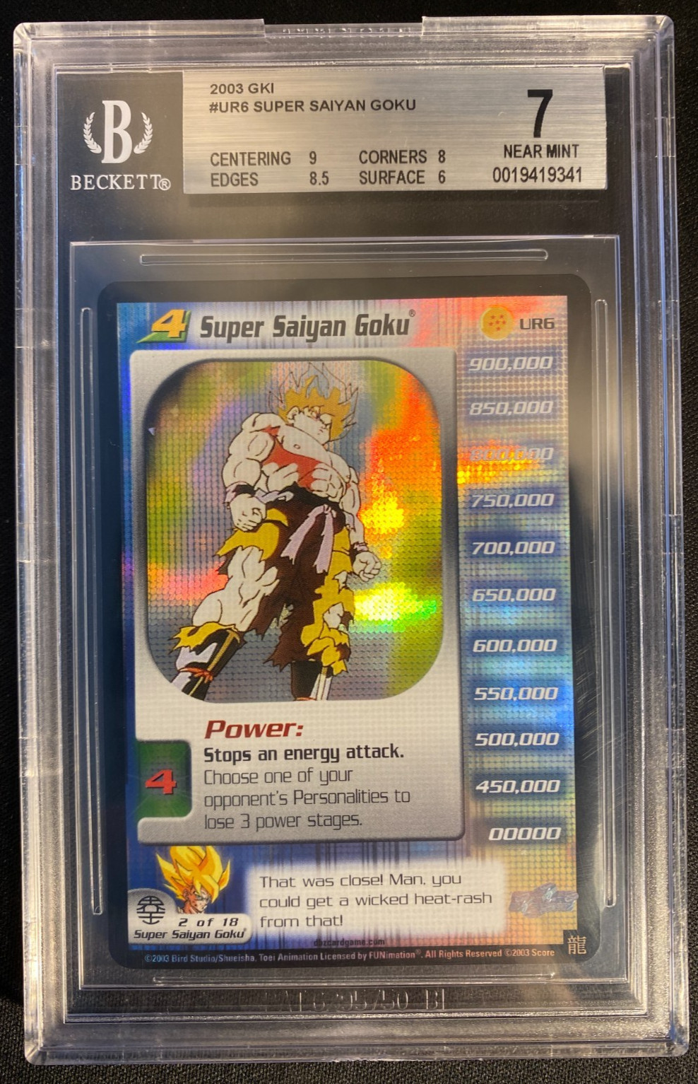 BGS 7 Goku Super Saiyan Limited #UR6 GKI DBZ CCG Score Frieza Saga 2003