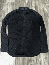 Tommy Hilfiger Men's Slim Fit Black Long Sleeve Button-Up Shirt Size L