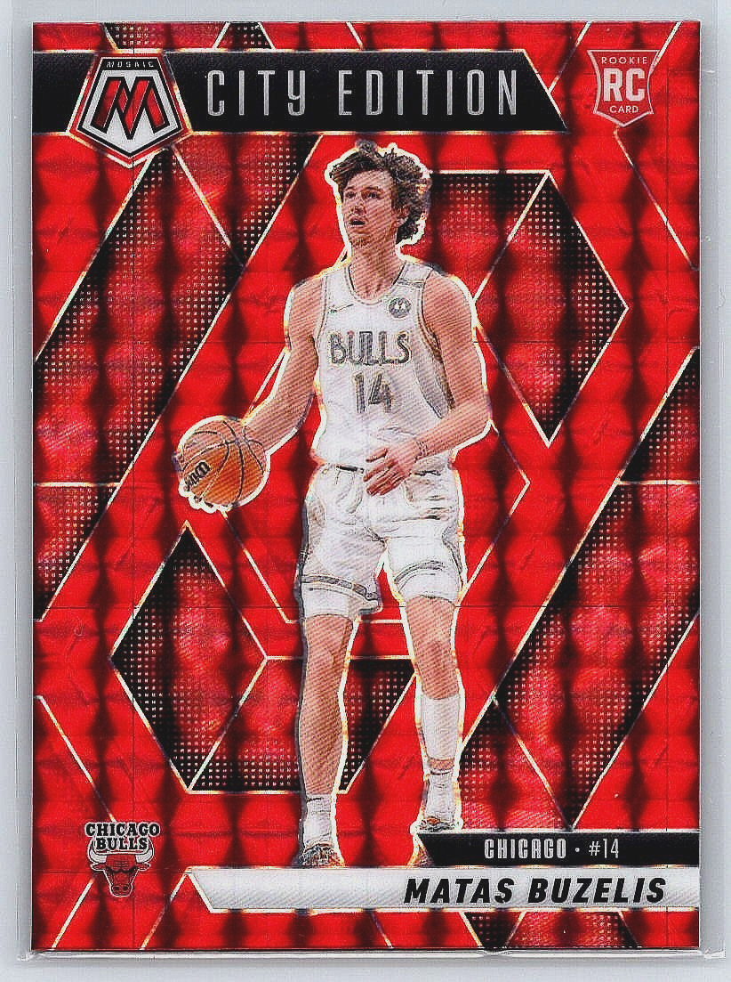 2024-25 Panini Mosaic City Edition Matas Buzelis #273 Red Mosaic Prizm (RC) *