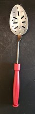 Vintage Childs Kitchen Toy Spoon Red Wooden Handled