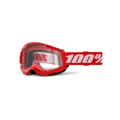 100% Strata 2 Goggle - Clear Lens FA23 red 